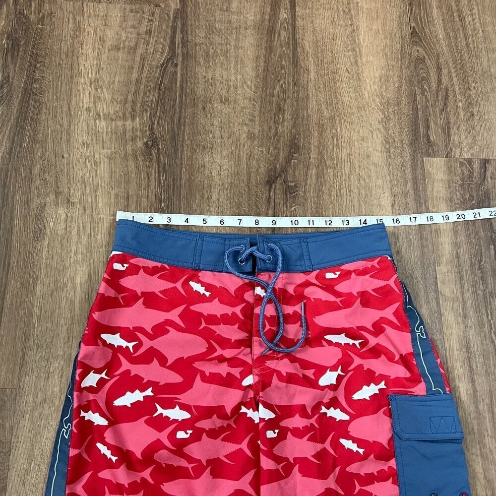 VINEYARD VINES Red Shark Board Shorts Swim Trunks Sz 28 - Picture 4 of 10